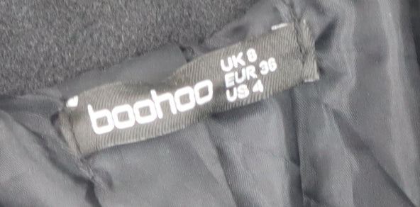 Boohoo Women's Black Cape Coat in Size 8