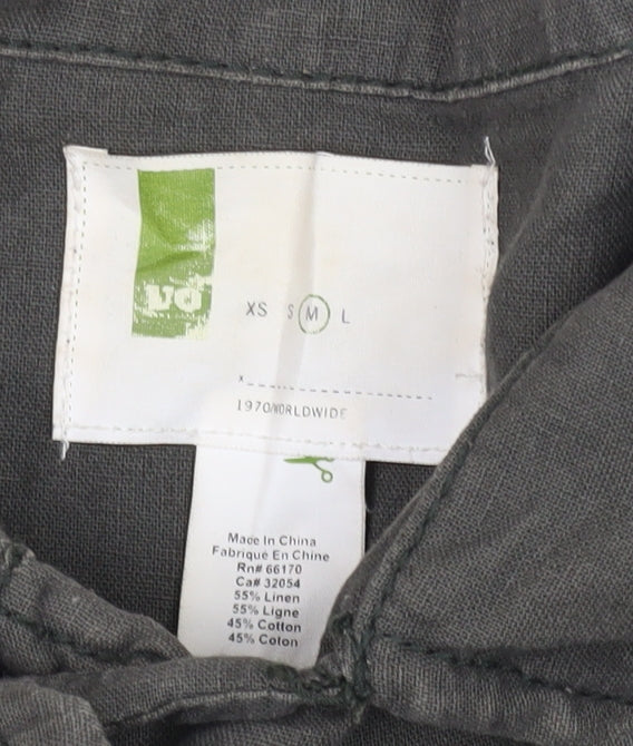 Women's Green Military Jacket, S, Linen-Cotton