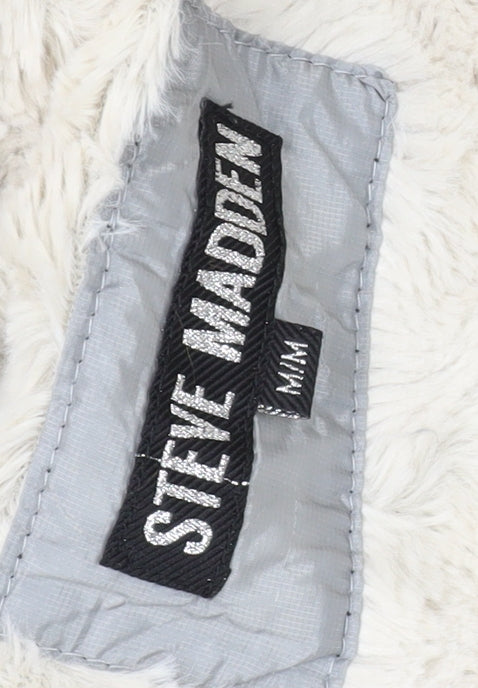 Steve Madden Women's Grey Puffer Jacket M Hooded Zipped