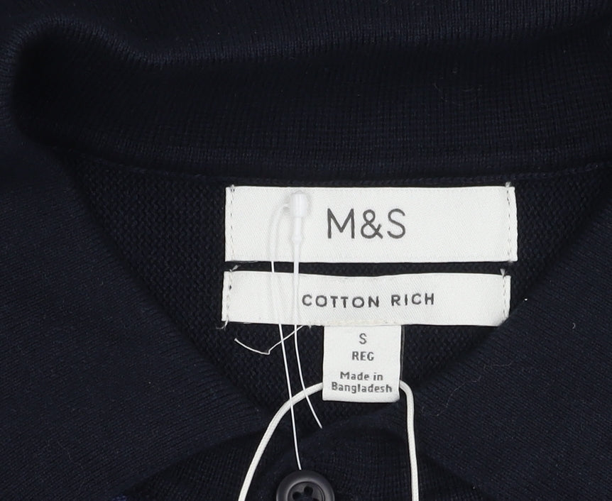 Marks & Spencer Men's Blue Striped Pullover Jumper S