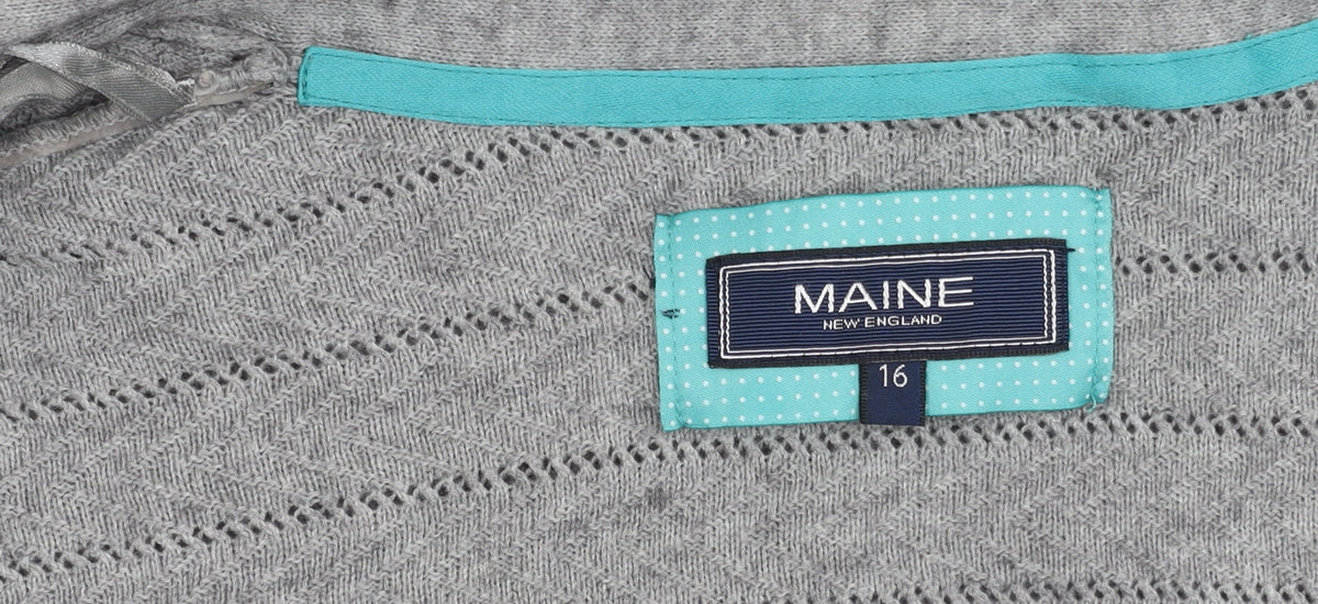 Maine New England Women's Grey Cardigan Size 16