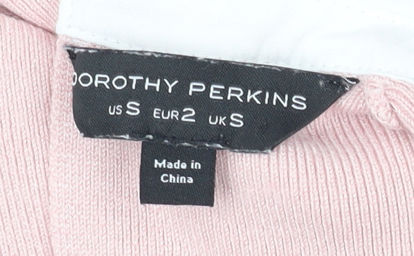 Dorothy Perkins Women's Pink Collared Tunic Jumper, Size S