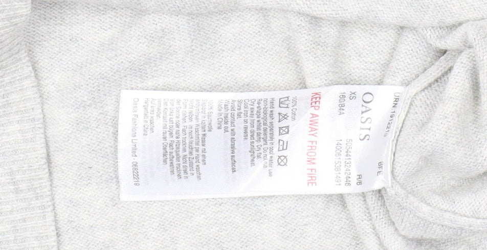 Oasis Women's Grey XS Pullover Jumper with Embroidery
