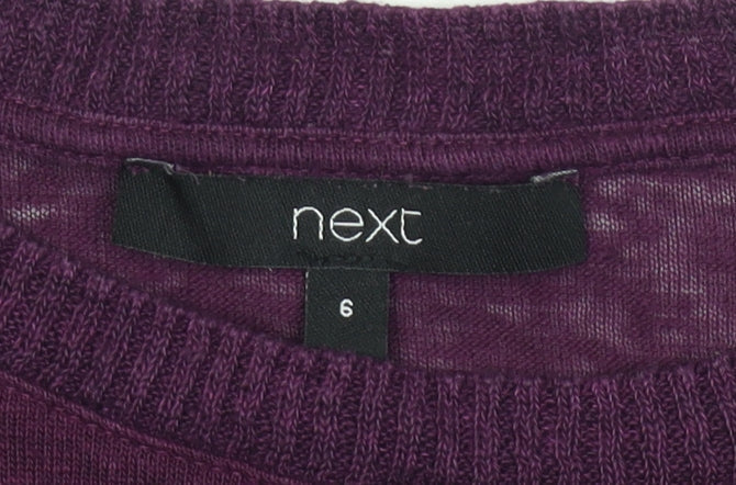 Next Women’s Purple Linen Pullover Jumper Size 6