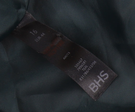 BHS Women's Blue Mid-Length Coat Size 16