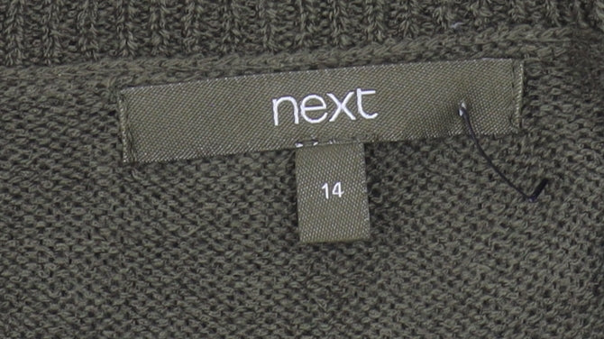 Next Women's Green Striped Jumper, Size 14, 3/4 Sleeve, Lightweight