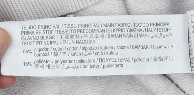 Pull & Bear Men's Grey Floral Graphic Sweatshirt M