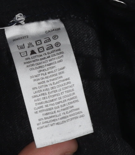 Brand and care label for French Connection Men's Black Skinny Jeans, size 28