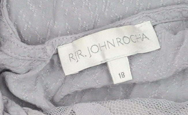 RJR John Rocha Women's Grey Tank Top, Size 18, V-Neck
