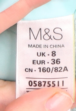 Marks & Spencer Women's Blue Biker Jacket Size 8