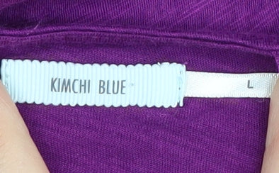 Kimchi Blue Women's Purple Crochet Accent Top - Size L