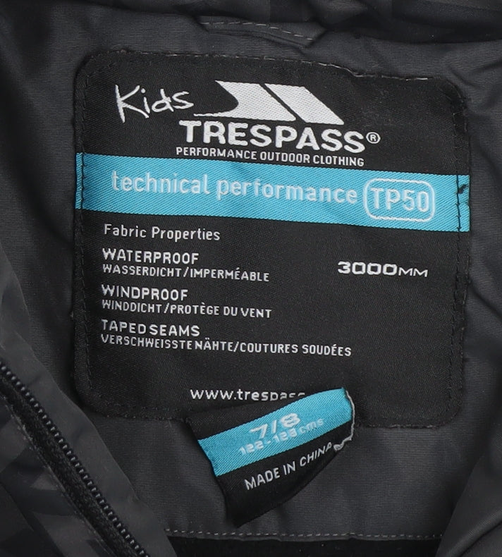Additional view of Trespass boys’ black puffer jacket 7-8 years waterproof