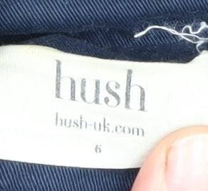 hush Women's Blue Parka Size 6, Fur Trim, Hooded, Lined