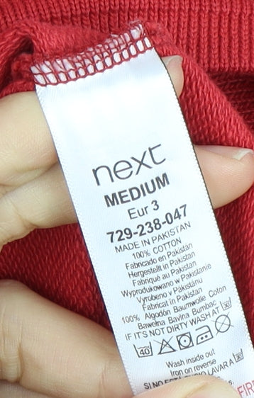 Next Men's Red Full Zip Hoodie M Hooded Knit