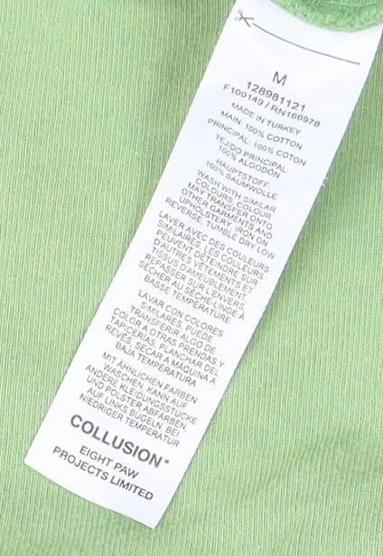 Collusion Men’s Green Cotton Sweatshirt, Size M, Pullover
