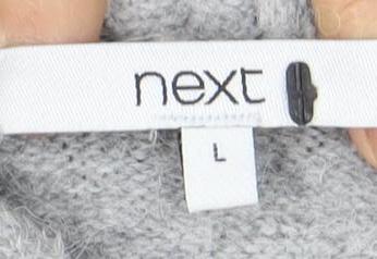 Next Women's Grey Hooded Knit Pullover Jumper L