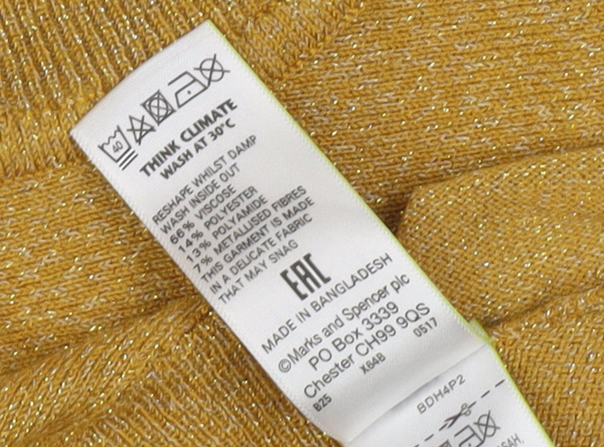 Marks & Spencer Women's Gold High Neck Jumper