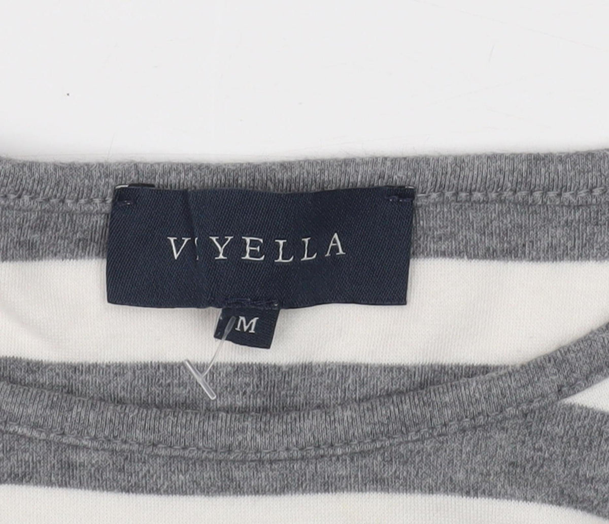 Viyella Women's Striped Long Sleeve T-Shirt, M, Grey/Pink