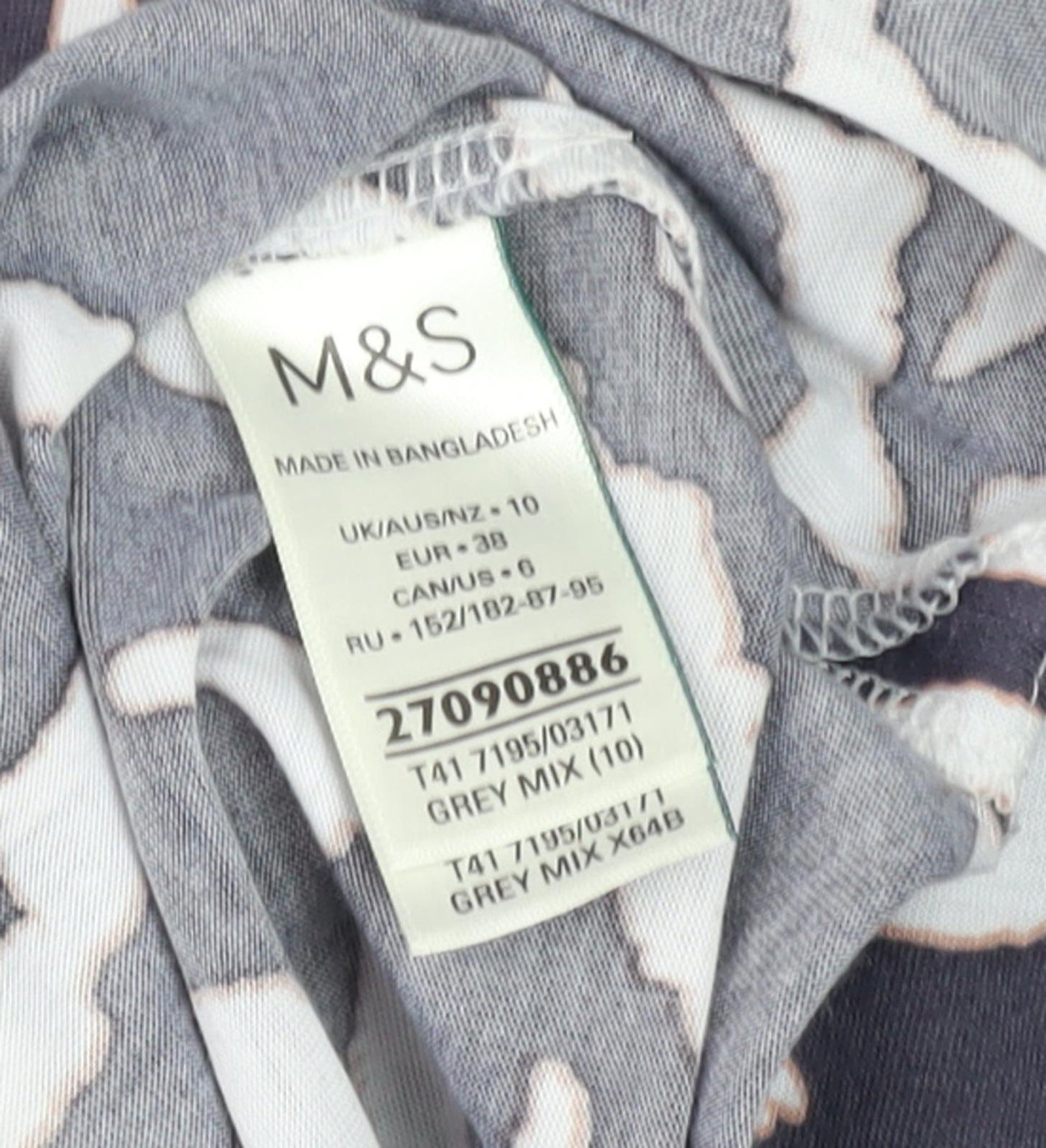 Marks & Spencer Animal Print Women's T-Shirt, Size 10, Grey