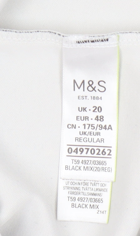 Marks & Spencer Women's Black Geometric Pencil Skirt - Size 20