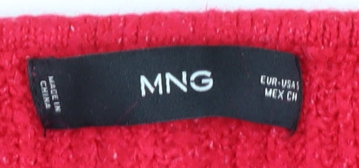 MNG Women's Red V-Neck Pullover Jumper