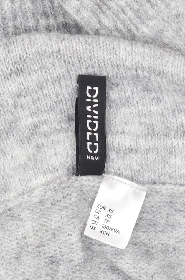 H&M Women Grey Cowl Neck Jumper XS