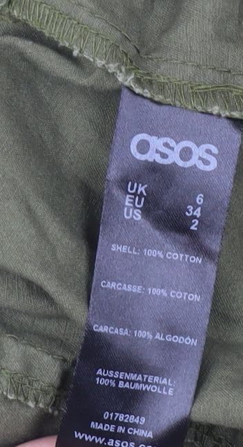 ASOS Green Military Jacket, Women's Size 6, Cotton