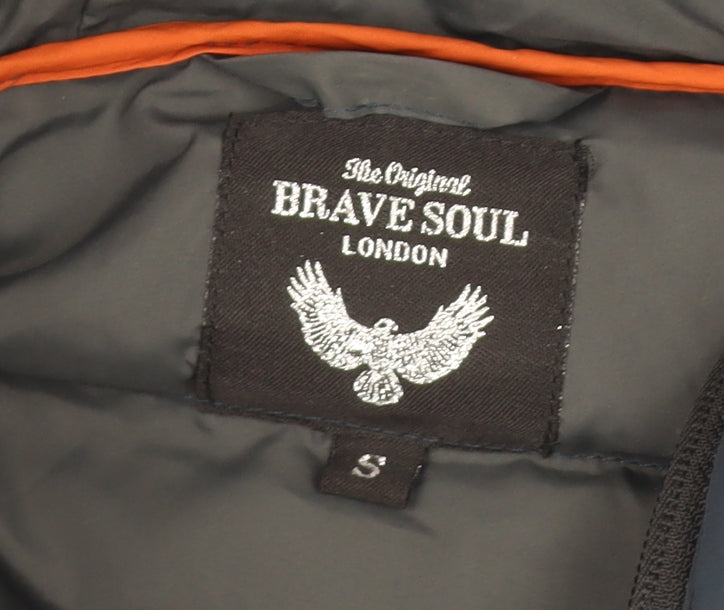 Brave Soul Women's Blue Puffer Jacket, Size S, Winter Essential