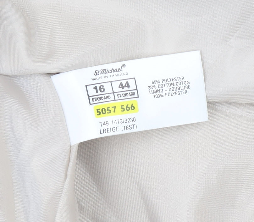 St Michael Women's Beige Long Coat Size 16 Vintage