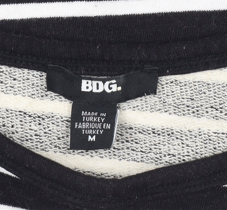 BDG Women's Black Striped Pullover Jumper M