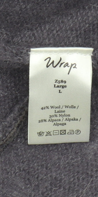 Wrap Women's Purple L Cardigan, Long Sleeve, Wool Blend