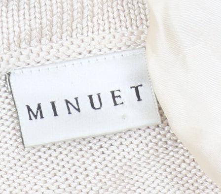 Minuet Women's Beige Long Sleeve Knit Jumper Size 10