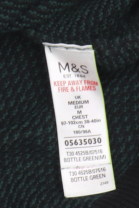Marks & Spencer Men's Medium Green High Neck Jumper