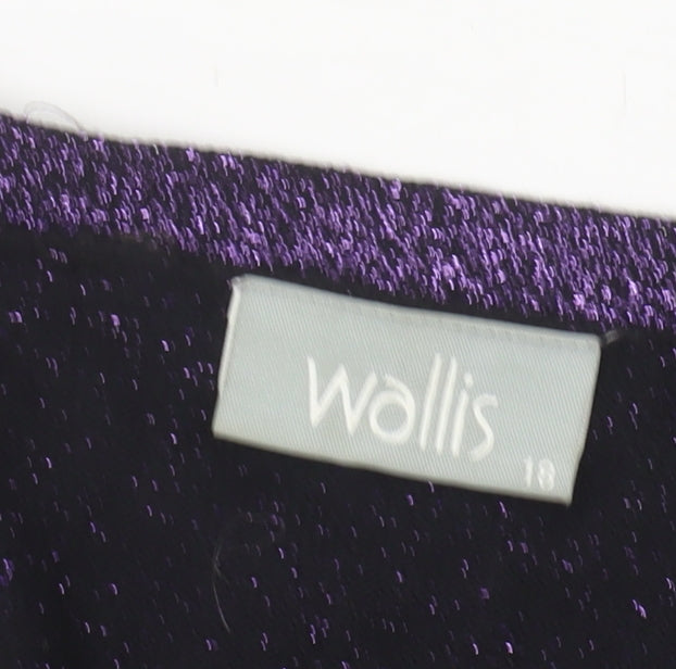 Wallis Women's Purple Glitter Cardigan Size 18