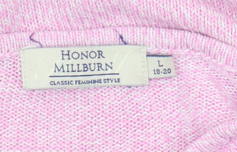 Honor Millburn Women's Pink Cable-Knit Pullover Jumper Size L