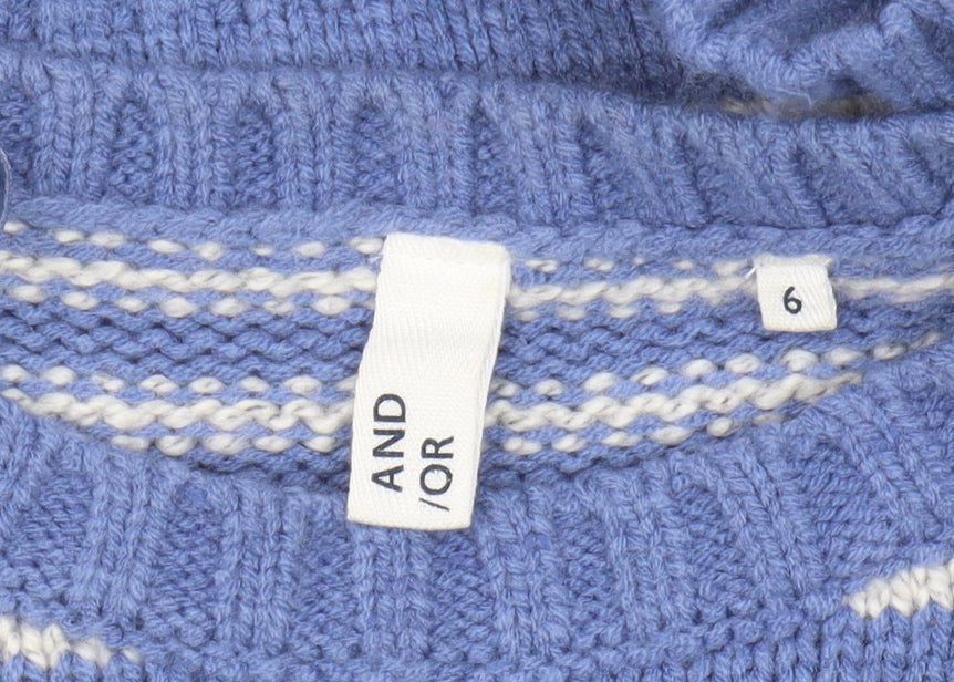 AND/OR Women’s Blue Striped Pullover Jumper