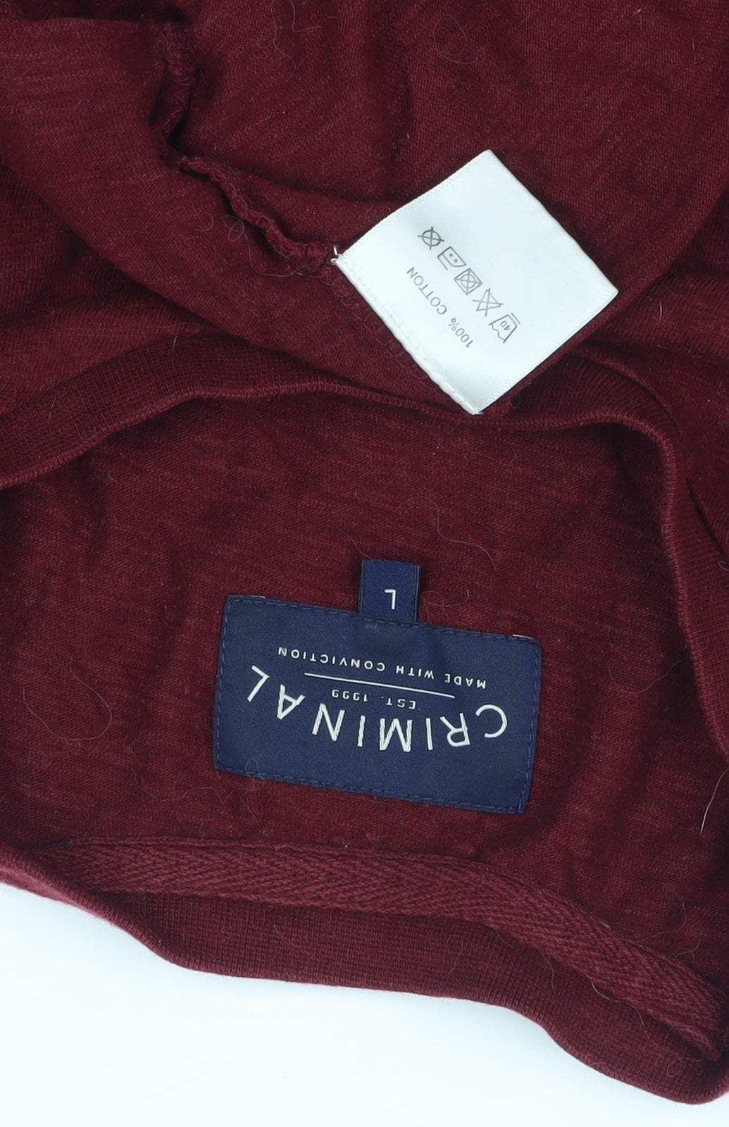 Criminal Men's Red Crew Neck T-Shirt - Size L