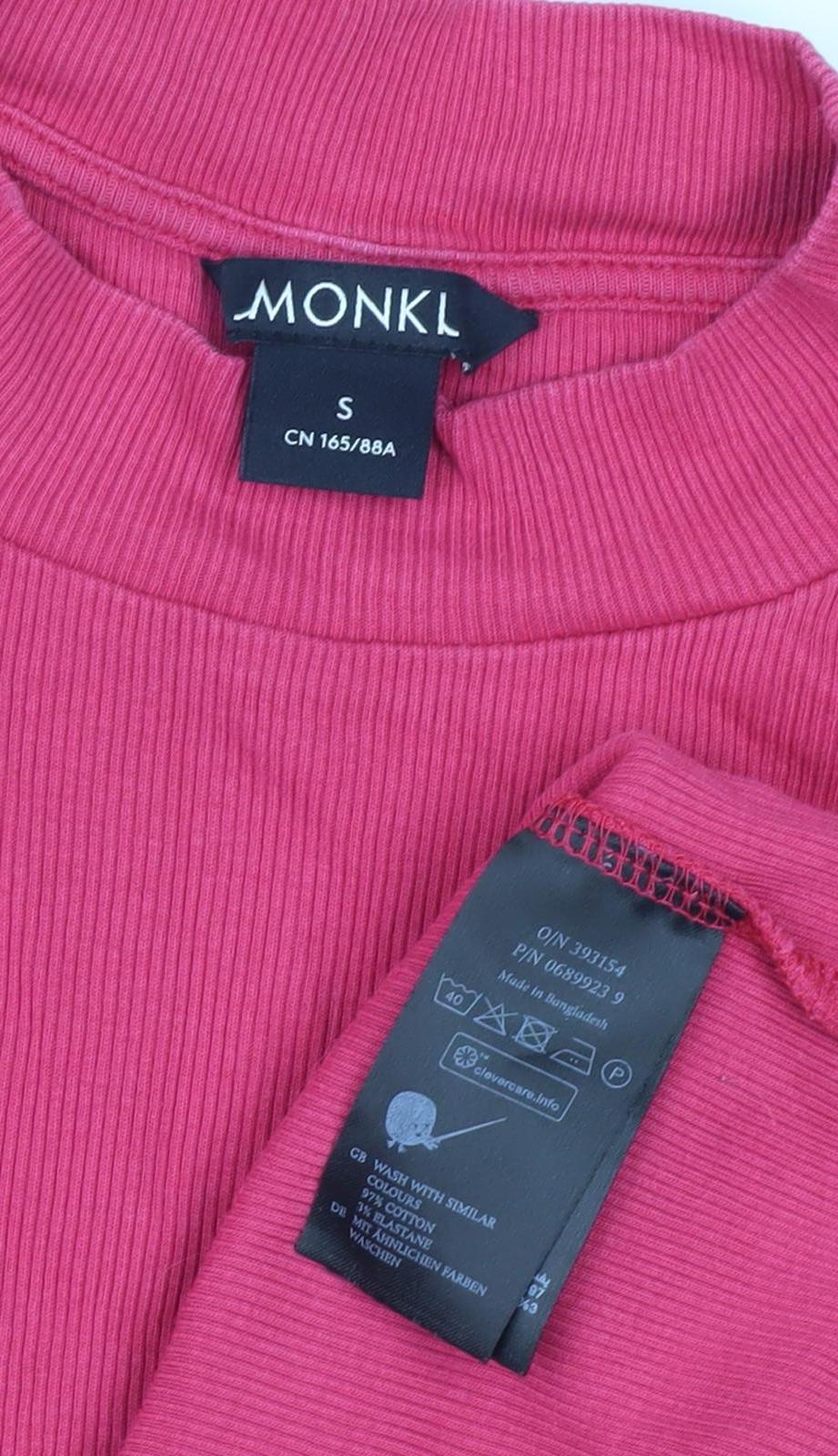 Monki Women's Pink Long Sleeve Knit Top - S Regular