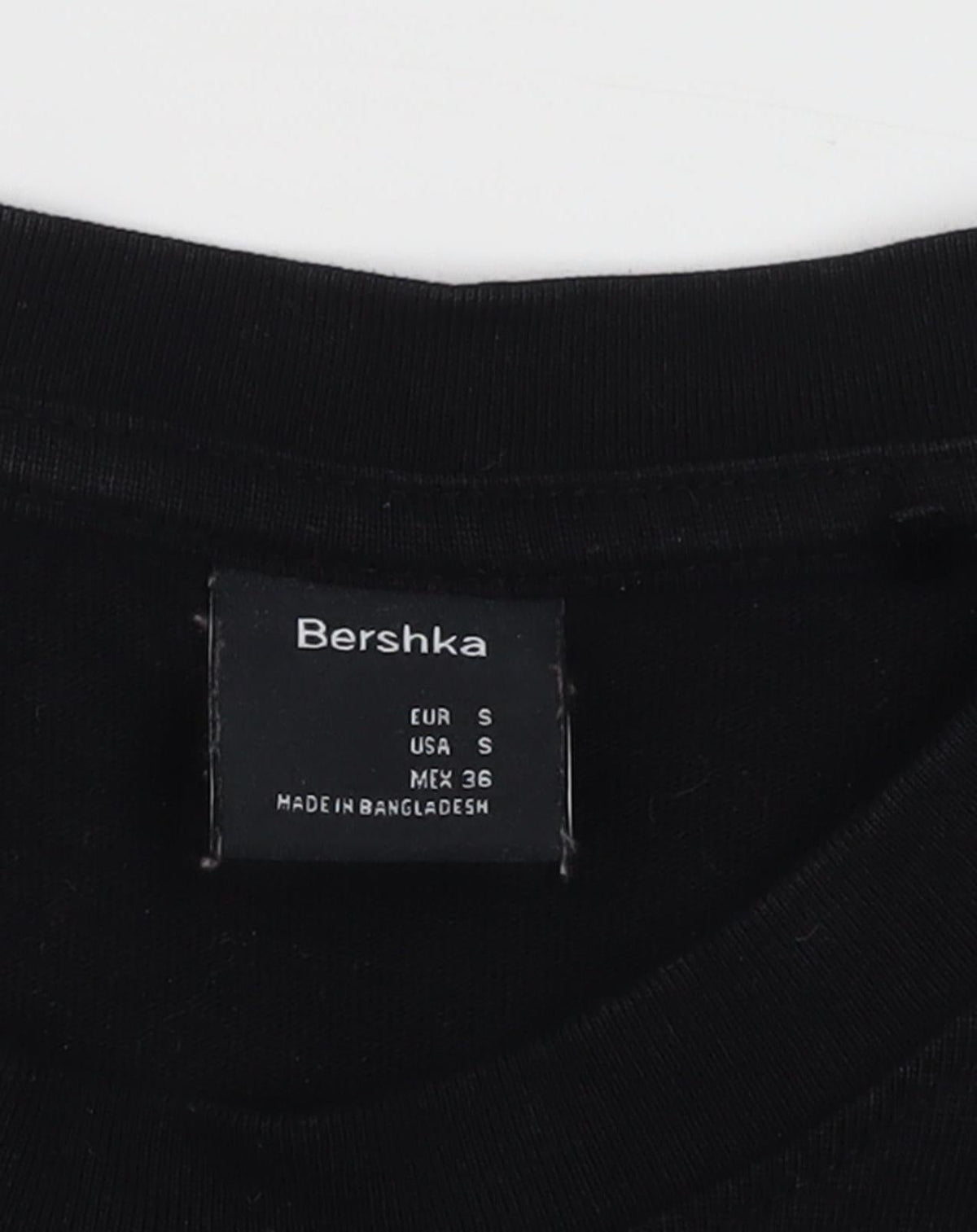 Bershka Men's Black S T-Shirt, Crew Neck, Short Sleeve