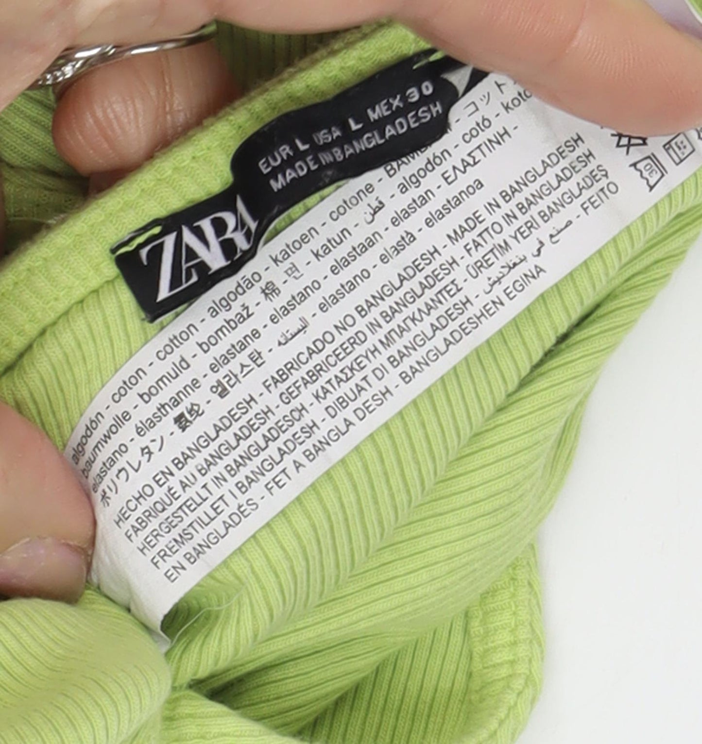 Zara Women Green Cropped Top Size L