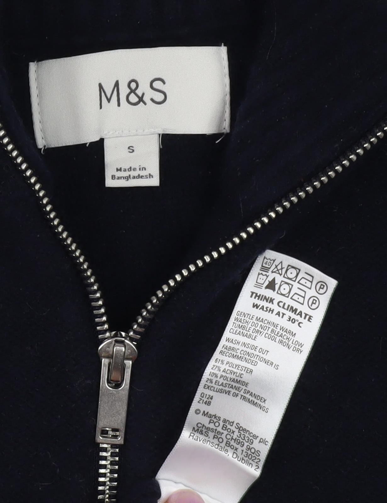 Marks & Spencer Men's Black S Full Zip Jumper