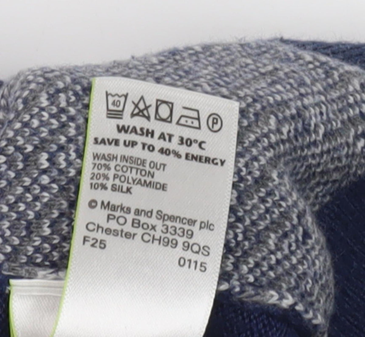 Marks & Spencer Men's Blue Henley Jumper L