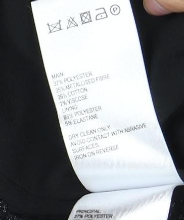 Whistles Women's Black Dress UK 8 Half Sleeve