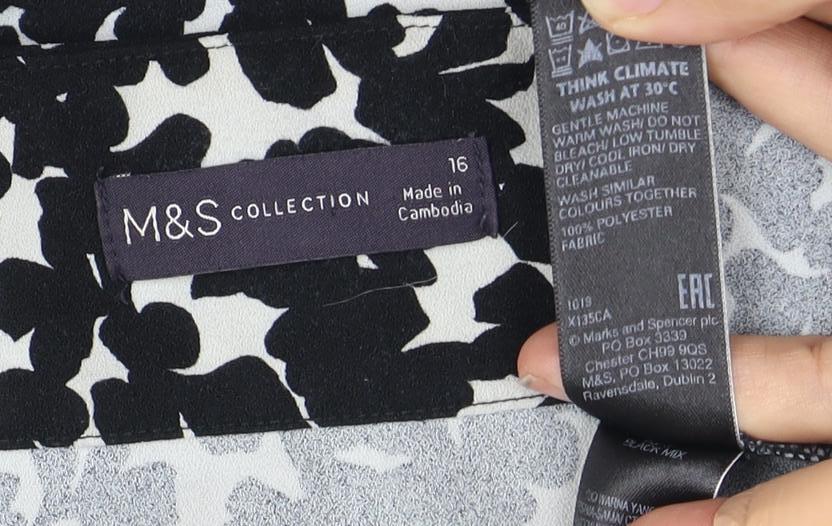 Marks & Spencer Women's Black & White Animal Print Sheath Dress