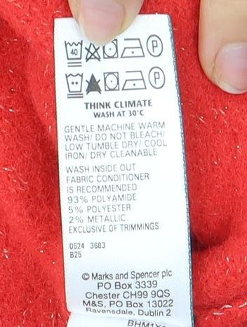 Marks & Spencer Women's Red Mock Neck Jumper XS