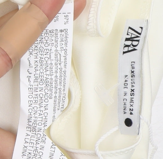 Zara Women's XS White Scoop Neck Tank Top