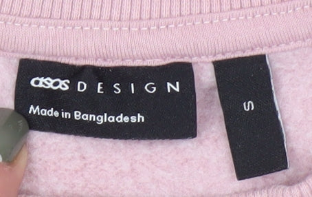 ASOS DESIGN Women's Pink Graphic Print Sweatshirt S