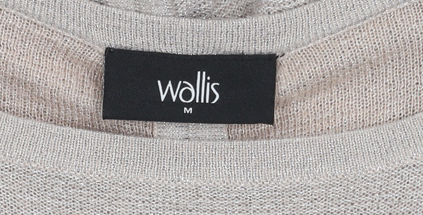 Wallis Women's Beige Knit Top M Round Neck