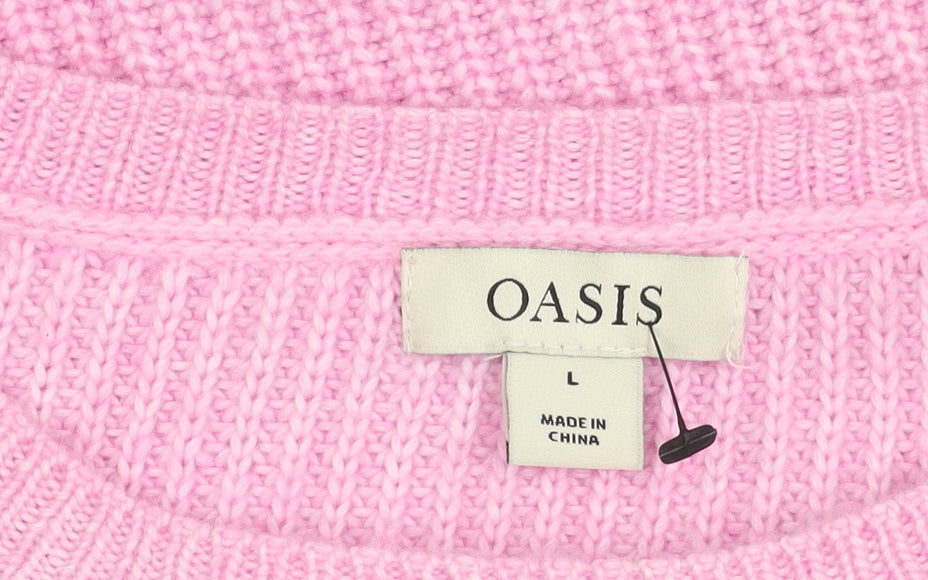 Oasis Women's Pink Pullover Jumper - Size L