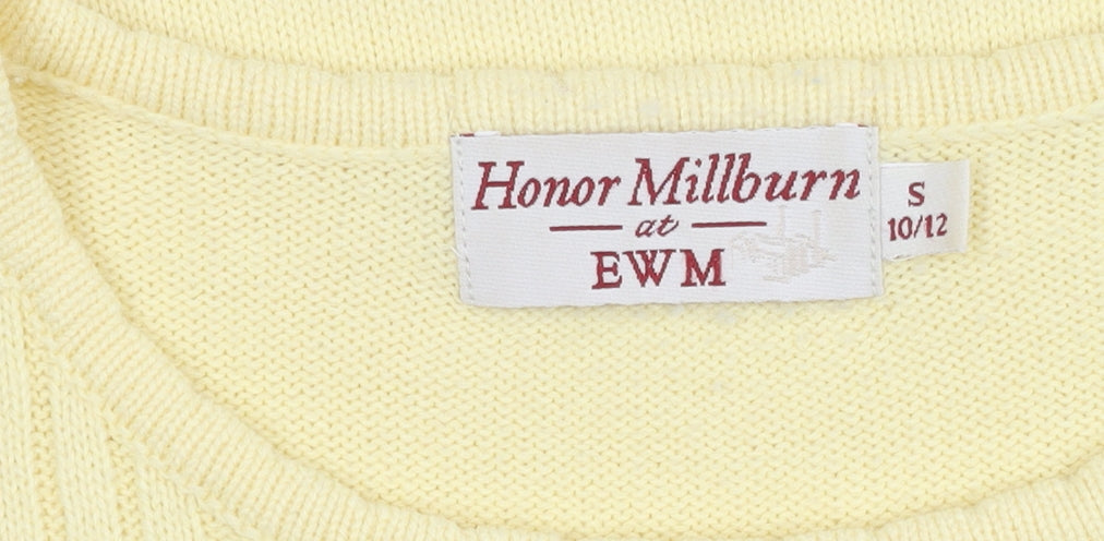 Honor Millburn Women's Yellow Embroidered T-Shirt Size 10/12
